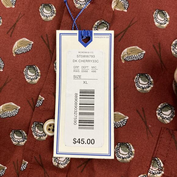 ROWM Shirt Mens XL Red Hawaiian Sushi Lover Chopstick AOP Short Sleeve Beach NWT - Picture 4 of 9